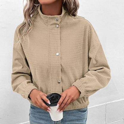 Damen Sweatjacke mit Stehkragen und strukturierter Oberfläche Stalluxe