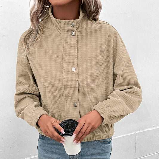 Damen Sweatjacke mit Stehkragen und strukturierter Oberfläche Stalluxe