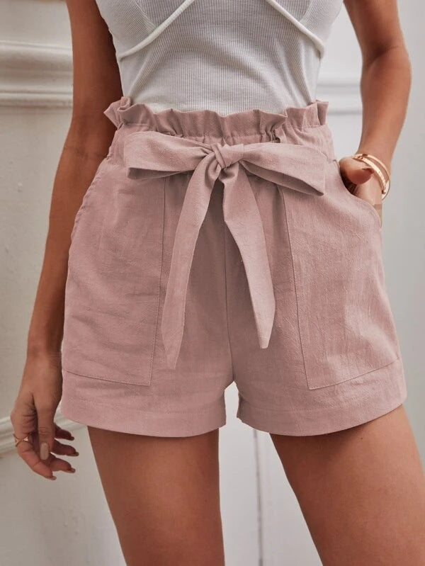 Damen Tailored Shorts mit Krawatte und praktischen Taschen Stalluxe