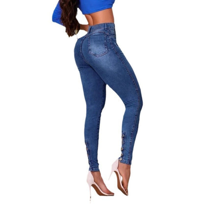 Damen High-Waist Skinny Jeanshose mit modischen Destroyed-Details Stalluxe