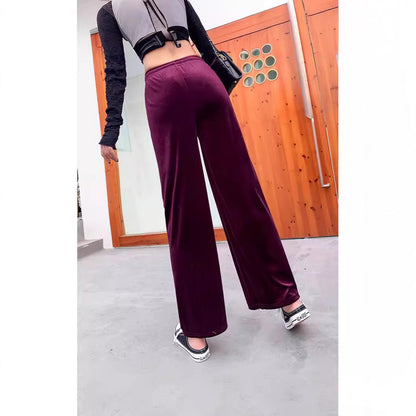 Damen weiche und lässige Lounge-Hose aus Samt Stalluxe