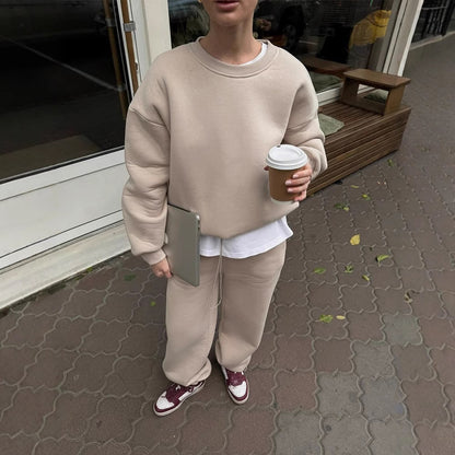 Damen lässiger Sweater und weite Hose Set Stalluxe