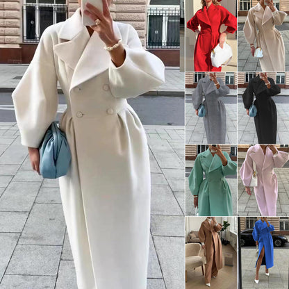 Damen Trenchcoat mit asymmetrischem Schlitz und puffärmeligen Details Stalluxe