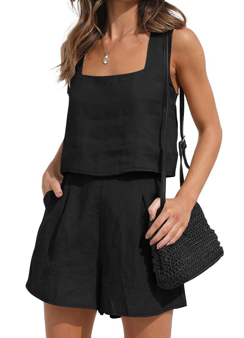 Damen lässiges Oberteil und Shorts Set Stalluxe