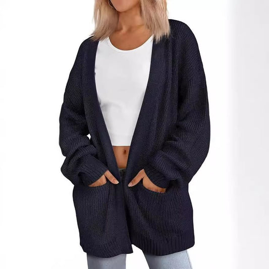 Damen Lässiger Strickcardigan mit oversized Schnitt und praktischen Taschen Stalluxe