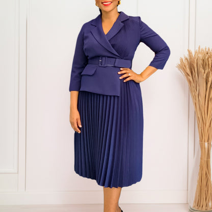 Damen elegantes und modisches Blazer-Kleid mit Falten