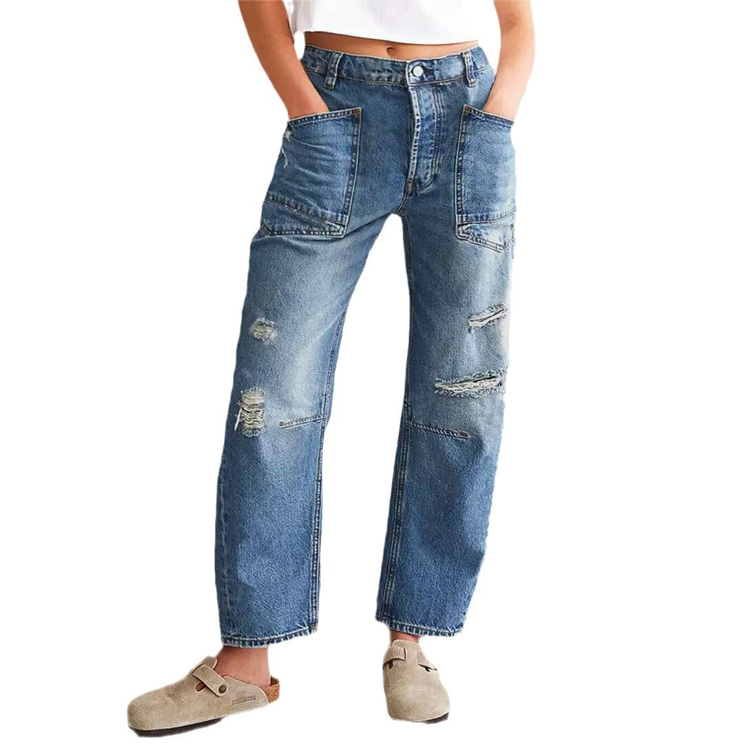 Damen Vintage Destroyed Jeans Stalluxe