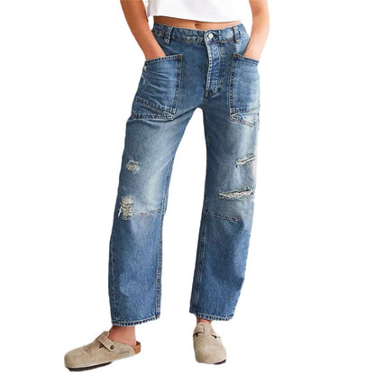 Damen Vintage Destroyed Jeans Stalluxe
