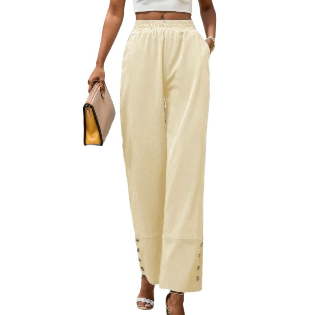 Damen Weite Culotte mit modischen Knopfdetails Stalluxe