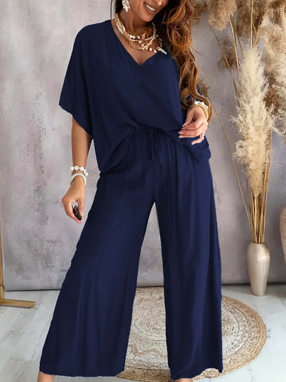 Damen lässiger Jumpsuit mit weitem Schnitt und elastischem Bund Stalluxe