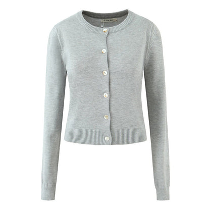 Damen langlebige Strickjacke mit Knopfverschluss und Rundhalsausschnitt Stalluxe