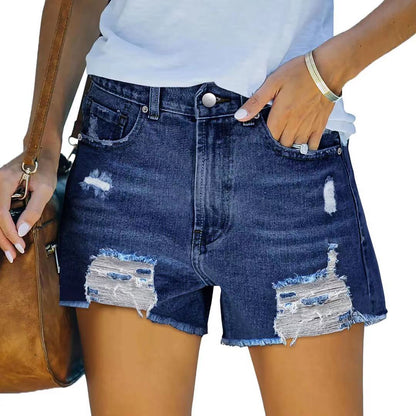 Damen Jeans-Shorts mit modischen Distressed-Details Stalluxe