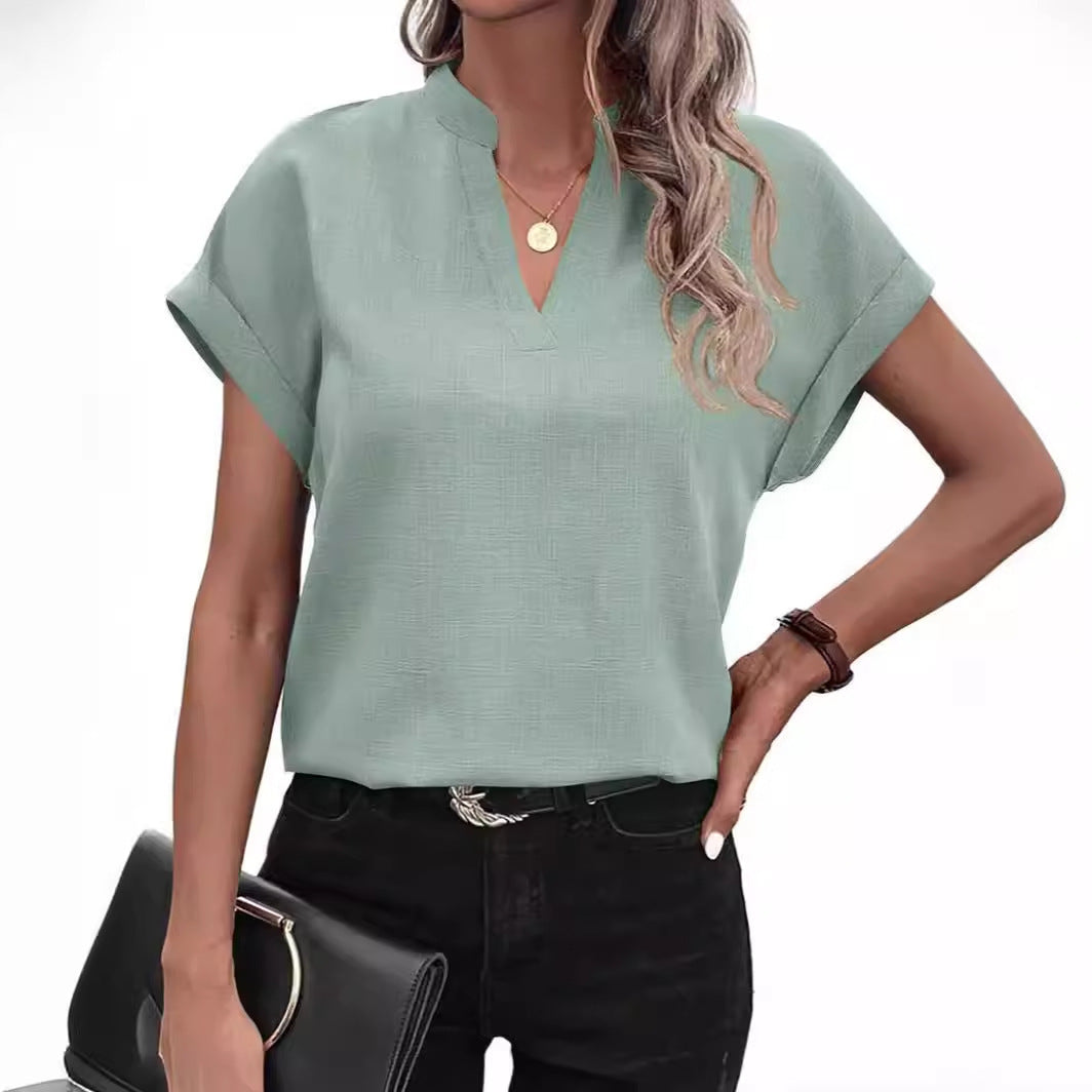 Damen lässige Bluse mit Stehkragen Stalluxe