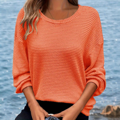Damen lässiger Strickpullover mit weitem Schnitt und elastischen Bündchen Stalluxe