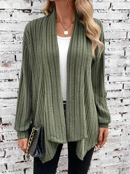 Damen lässiger Strickcardigan mit markantem Rippdesign Stalluxe