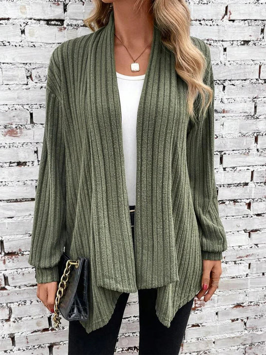 Damen lässiger Strickcardigan mit markantem Rippdesign Stalluxe