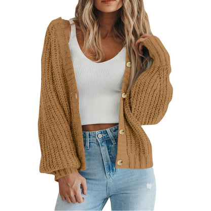 Damen Grobstrick-Cardigan mit Knopfdetails und weitem Schnitt Stalluxe