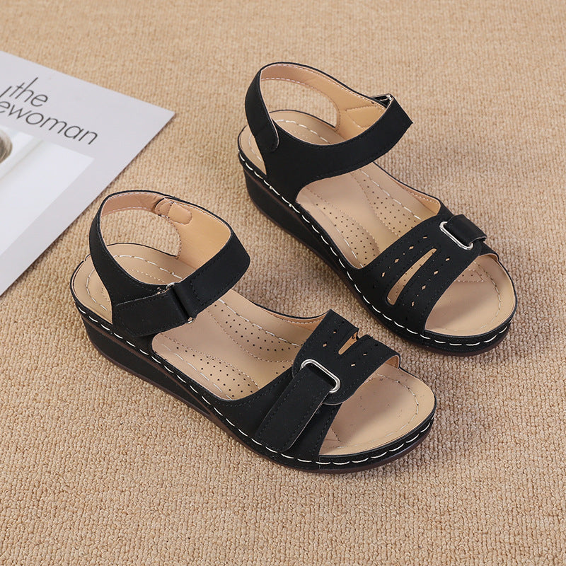 Damen Wedge-Sandalen mit anatomischem Fußbett und verstellbaren Riemen Stalluxe