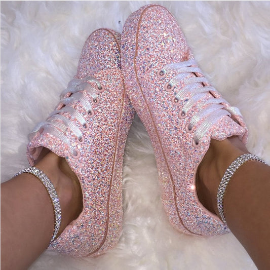 Damen Glitzernde Sneaker mit atmungsaktiver Sohle und zusätzlichem Komfort Stalluxe