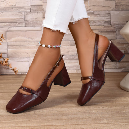 Damen Elegante Slingback-Pumps mit quadratischer Zehenpartie und modischem Blockabsatz Stalluxe