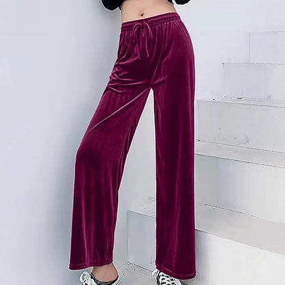 Damen weiche und lässige Lounge-Hose aus Samt Stalluxe