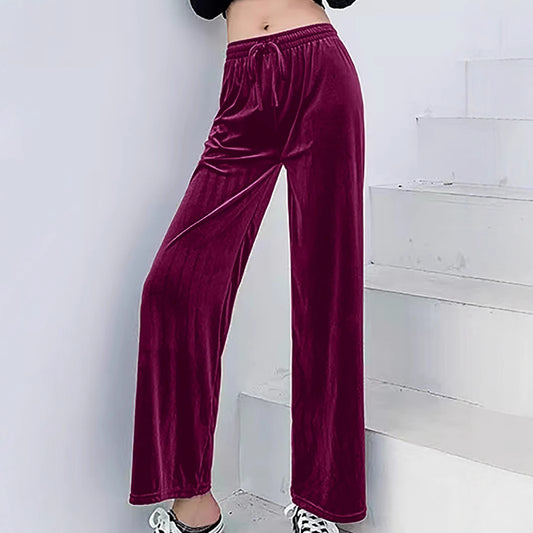 Damen weiche und lässige Lounge-Hose aus Samt Stalluxe