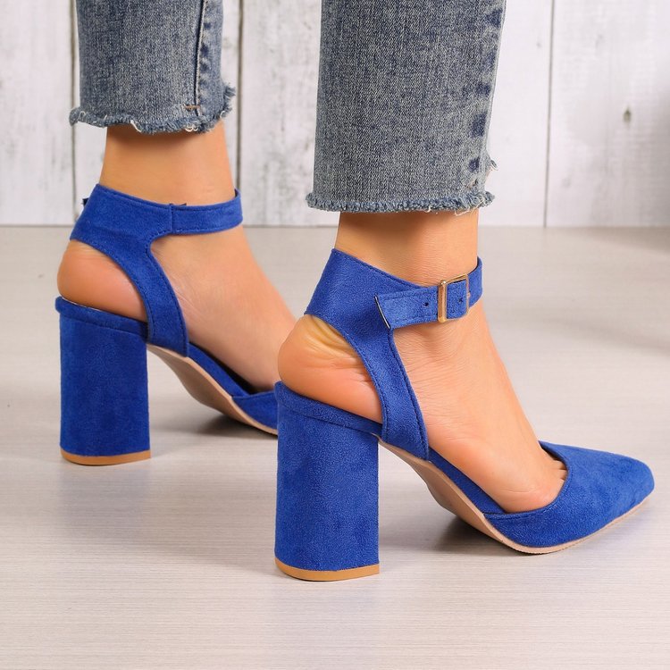 Damen elegante Slingback-Pumps mit Blockabsatz und verstellbarem Riemen Stalluxe