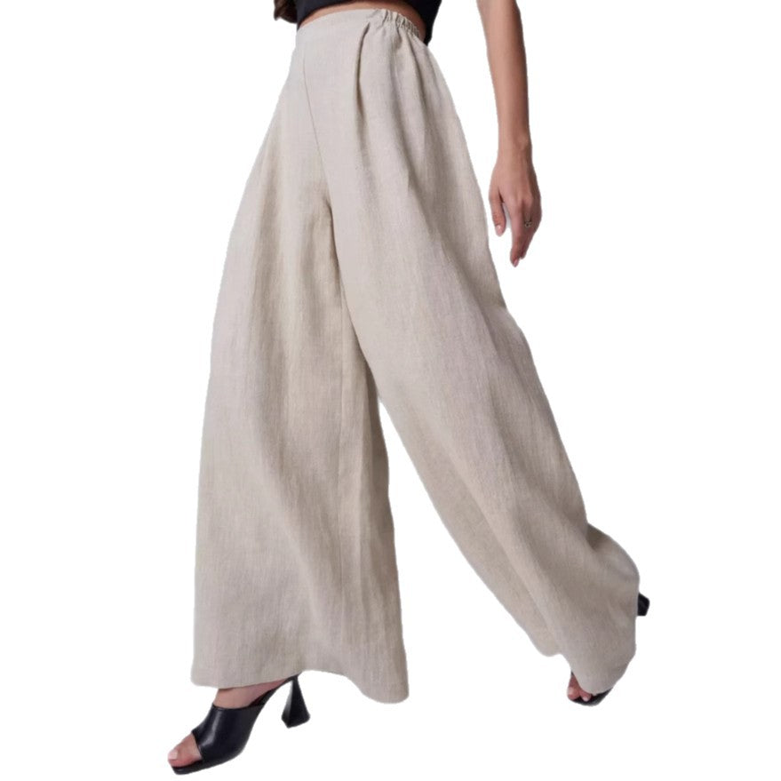 Damen Weitgeschnittene Leinen-Hosen Stalluxe