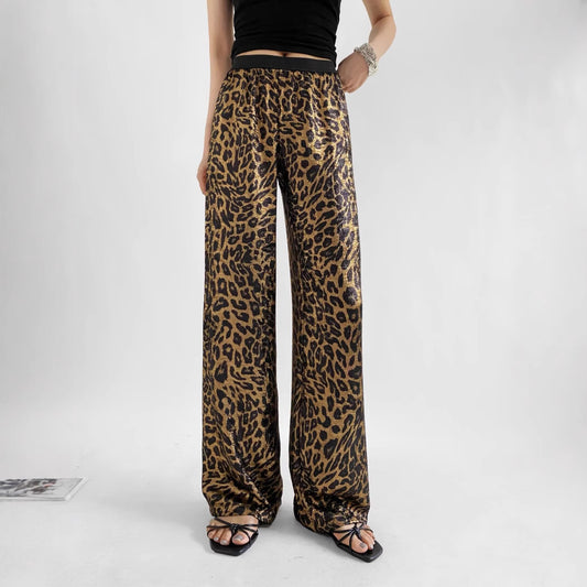 Damen elegante Leoparden-Hose Stalluxe