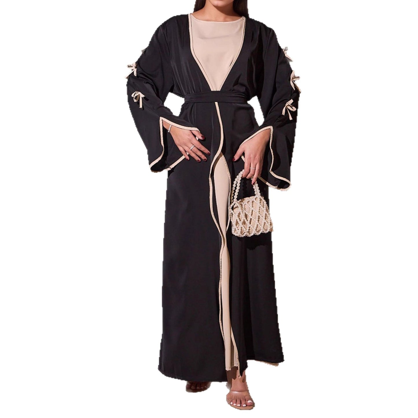 Damen Maxikleid mit eleganten Schleifendetails und fließendem Schnitt Stalluxe