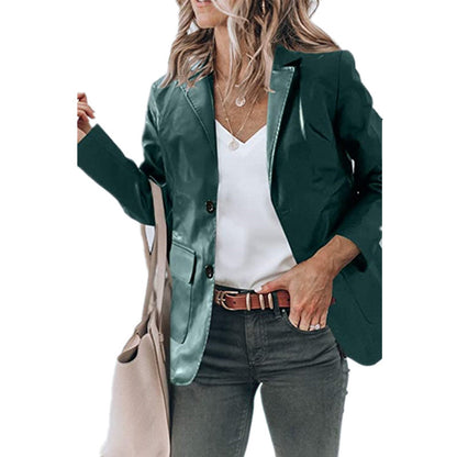 Damen elegante Blazerjacke im zeitlosen Design mit glänzender Oberfläche Stalluxe
