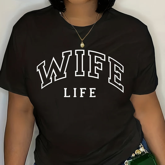 Damen T-Shirt mit auffälligem Schriftzug und lässigem Schnitt Stalluxe