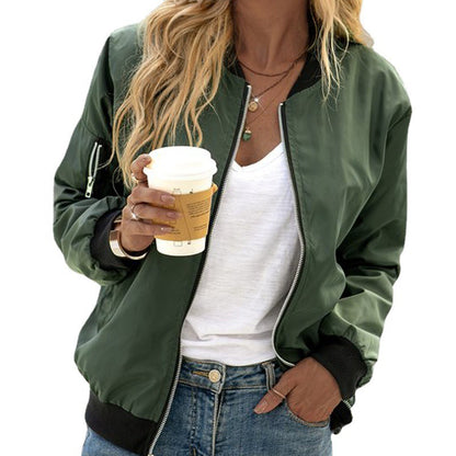 Damen stylische Bomberjacke mit praktischem Reißverschluss und seitlichen Taschen Stalluxe