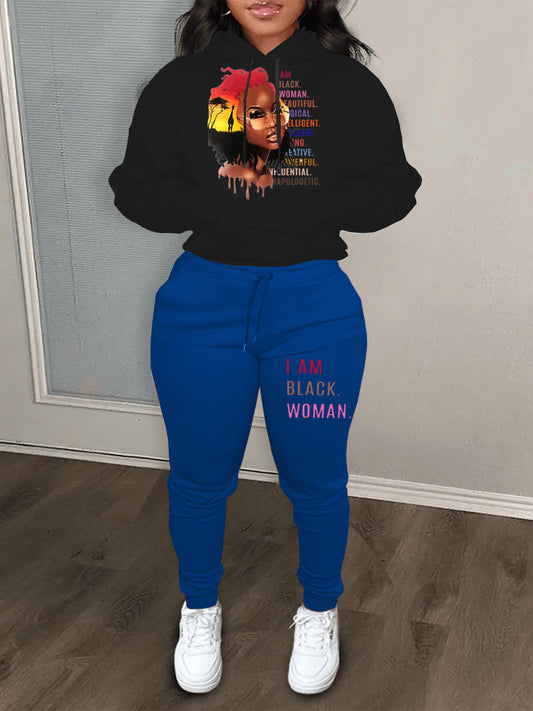 Damen Hoodie und Jogginghose Set mit inspirierendem Aufdruck Stalluxe