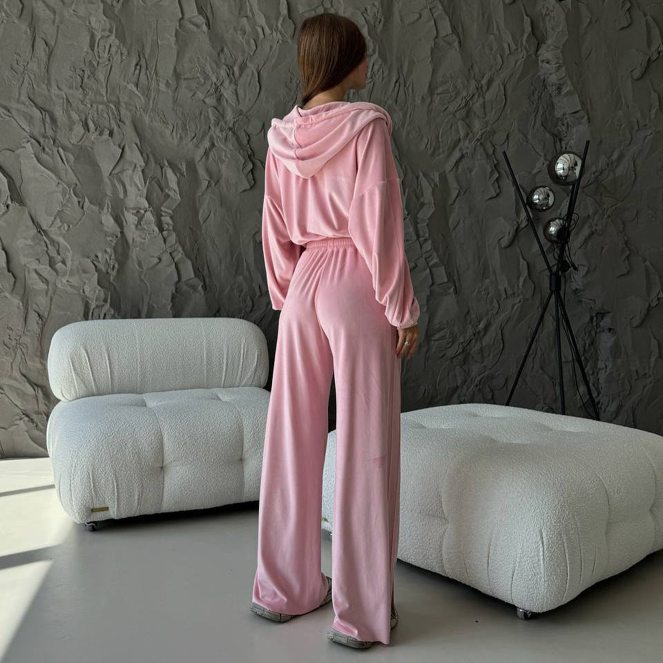 Damen Sportliches Lounge-Set mit komfortablem Hoodie und weitem Hosenstil Stalluxe