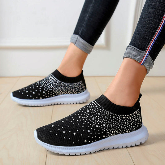 Damen Sportliche Glitzer Sneakers Stalluxe