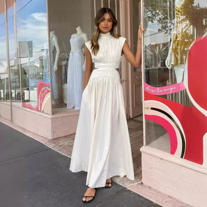Damen Maxi-Kleid mit elegantem Neckholder undtailliertem Schnitt Stalluxe