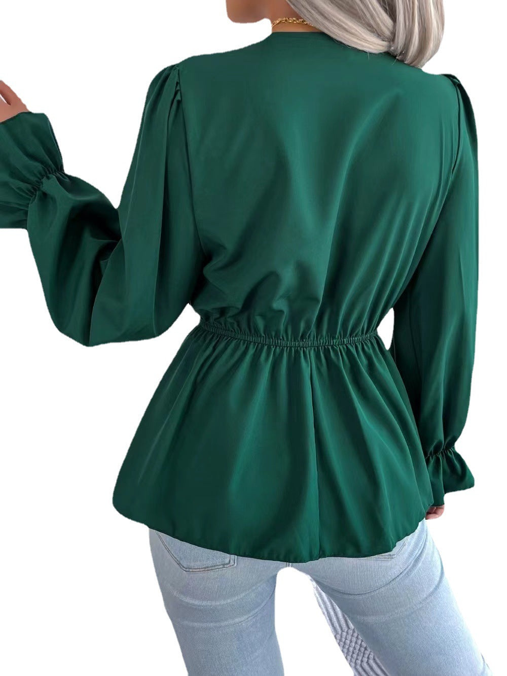 Damen Bluse mit Rüschendetails und elastischem Bund Stalluxe