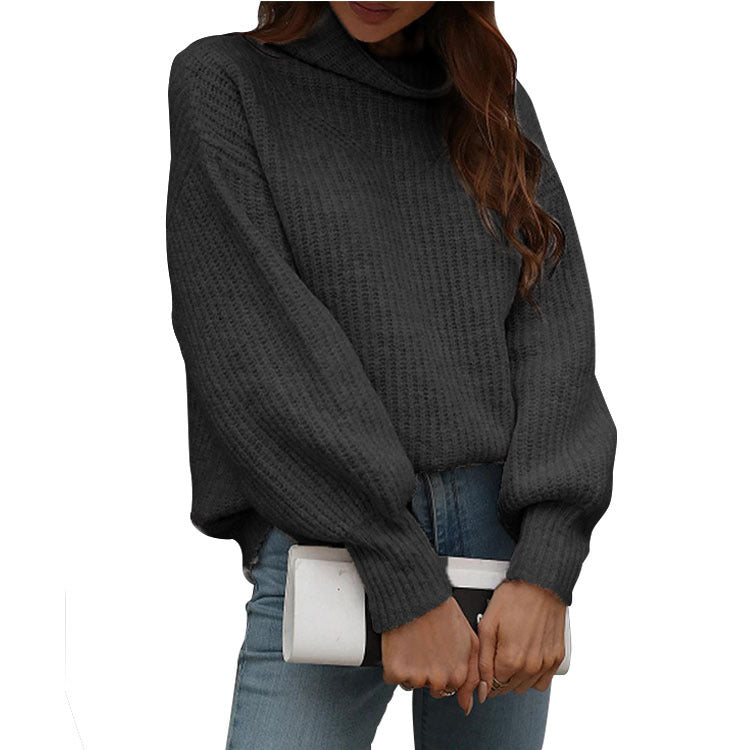Damen Strickpullover mit weitem Schnitt und modischem Rollkragen Stalluxe