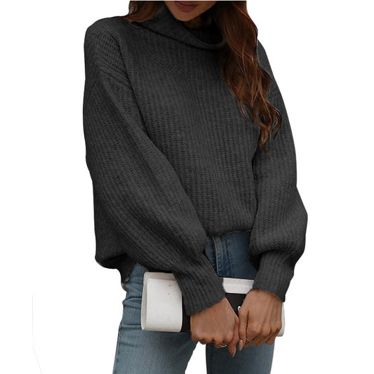 Damen Strickpullover mit weitem Schnitt und modischem Rollkragen Stalluxe