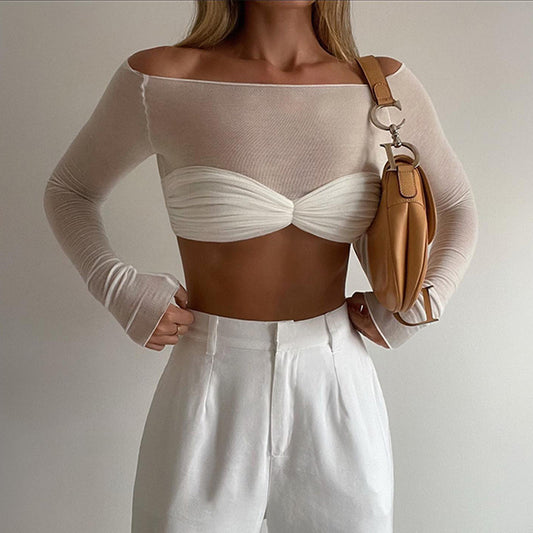 Damen Off-Shoulder Oberteil mit gerafftem Design Stalluxe