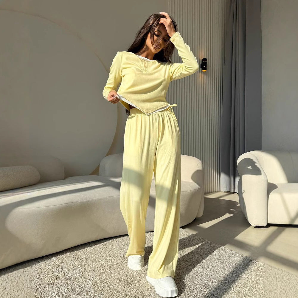 Damen lässiger Pyjama-Anzug aus atmungsaktivem Material Stalluxe