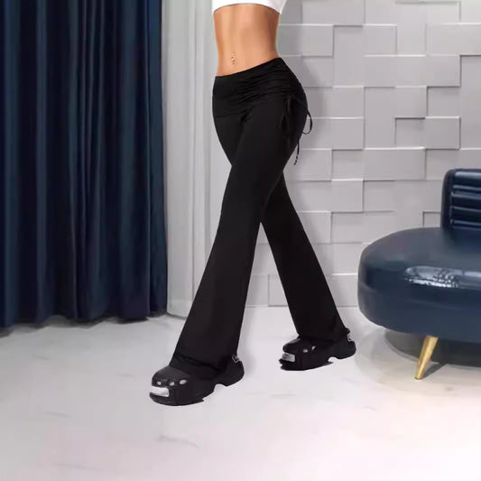 Damen lässige Freizeit-Hose mit elastischem Bund und Kordelzug Stalluxe