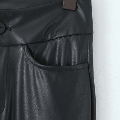 Damen Modische Kunstlederhose mit schmalem Schnitt und praktischen Taschen Stalluxe