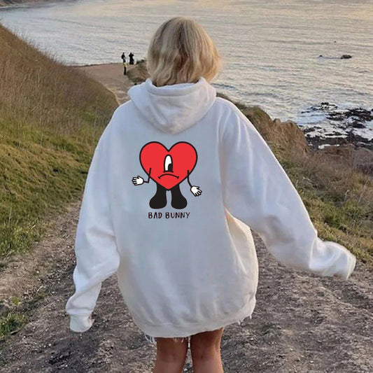 Damen Kapuzenpulli mit kreativem Herzmotiv Stalluxe