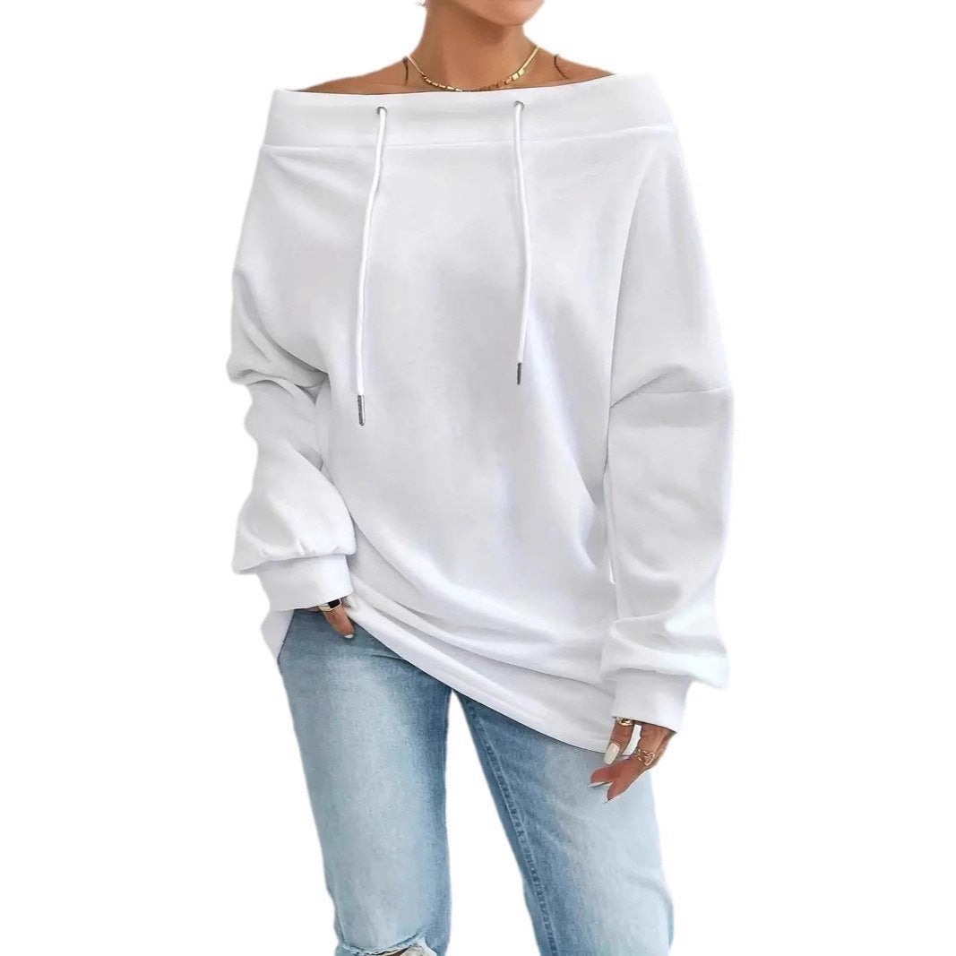 Damen Oversized Sweatshirt mit lässigem Off-Shoulder-Ausschnitt Stalluxe