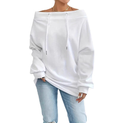Damen Oversized Sweatshirt mit lässigem Off-Shoulder-Ausschnitt Stalluxe