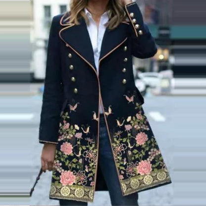Damen eleganter und bestickter Trenchcoat Stalluxe