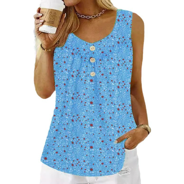Damen Bluse mit Blumenmuster und Knopfleiste Stalluxe