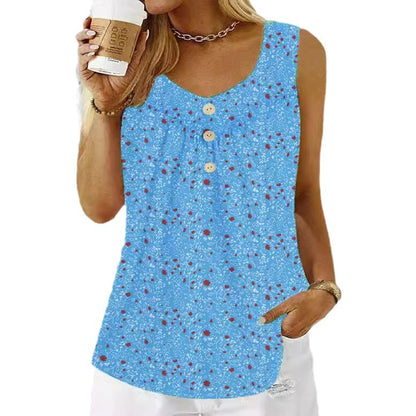Damen Bluse mit Blumenmuster und Knopfleiste Stalluxe
